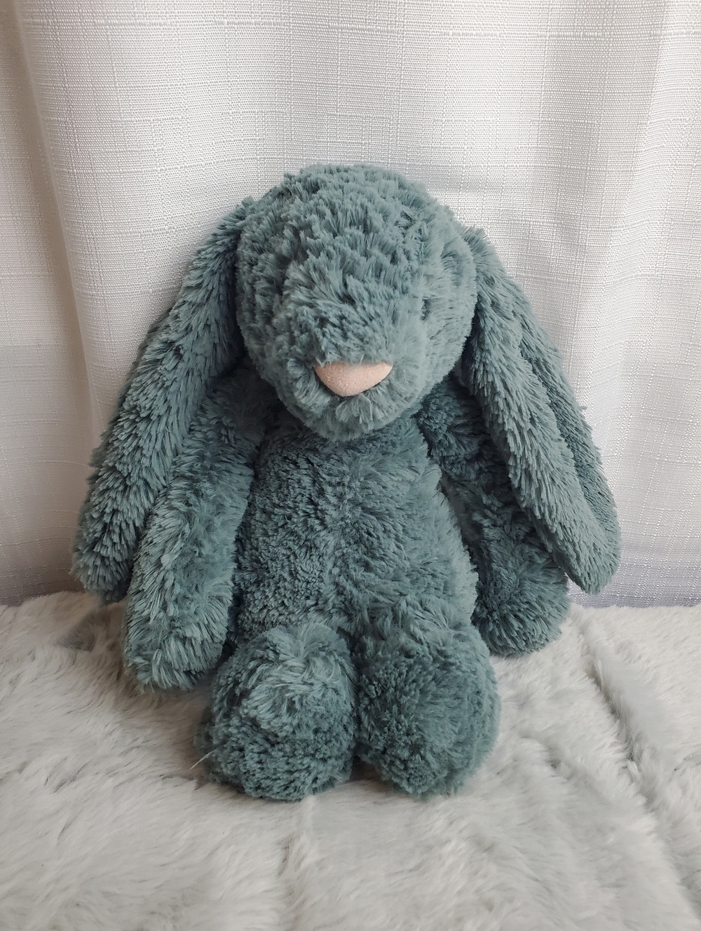 Retired HTF Jellycat Bashful Forest Green Bunny Medium Stuffed Toy 12” EUC